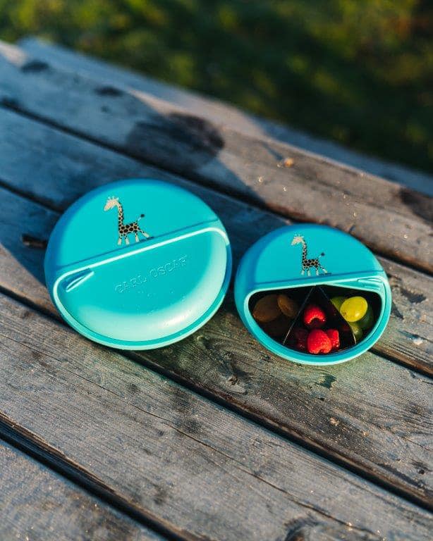 Kids SnackDISC™ Snacktrommel Giraffe Blue – Carl Oscar