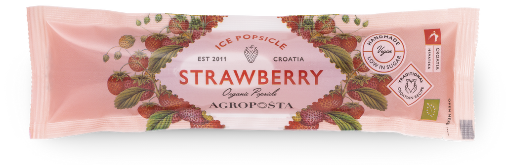 BIO Aardbei IJslolly / Strawberry Ice Popsicle 50ml – Agropošta