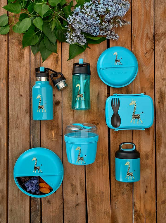 Water Bottle 0.35 L Giraffe Blue – Carl Oscar