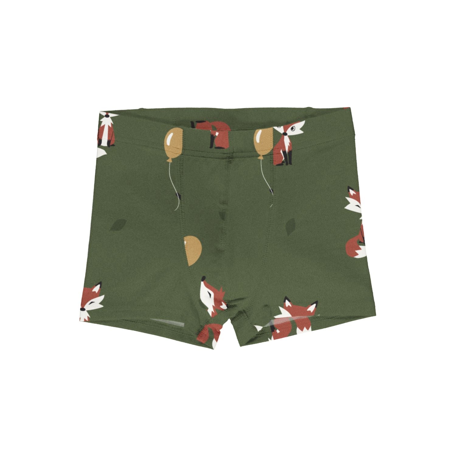 Boxershorts van Maxomorra met vosjes print in het groen van biologisch katoen
