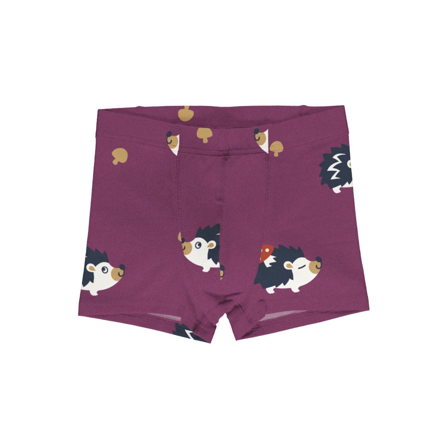 Boxershorts van Maxomorra met egeltjes print in het paars van biologisch katoen