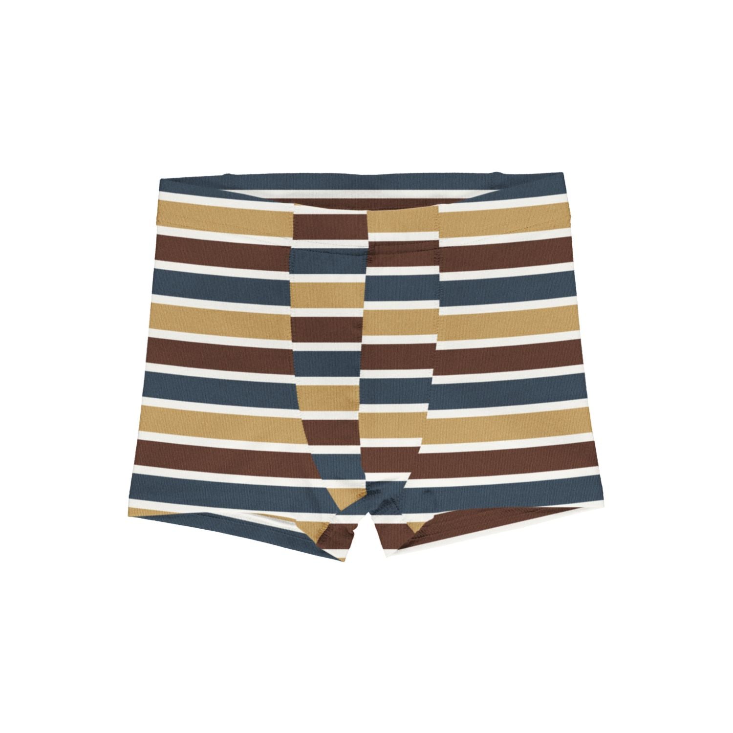 Boxershorts van Maxomorra met gestreepte print in warme natuurtinten van biologisch katoen
