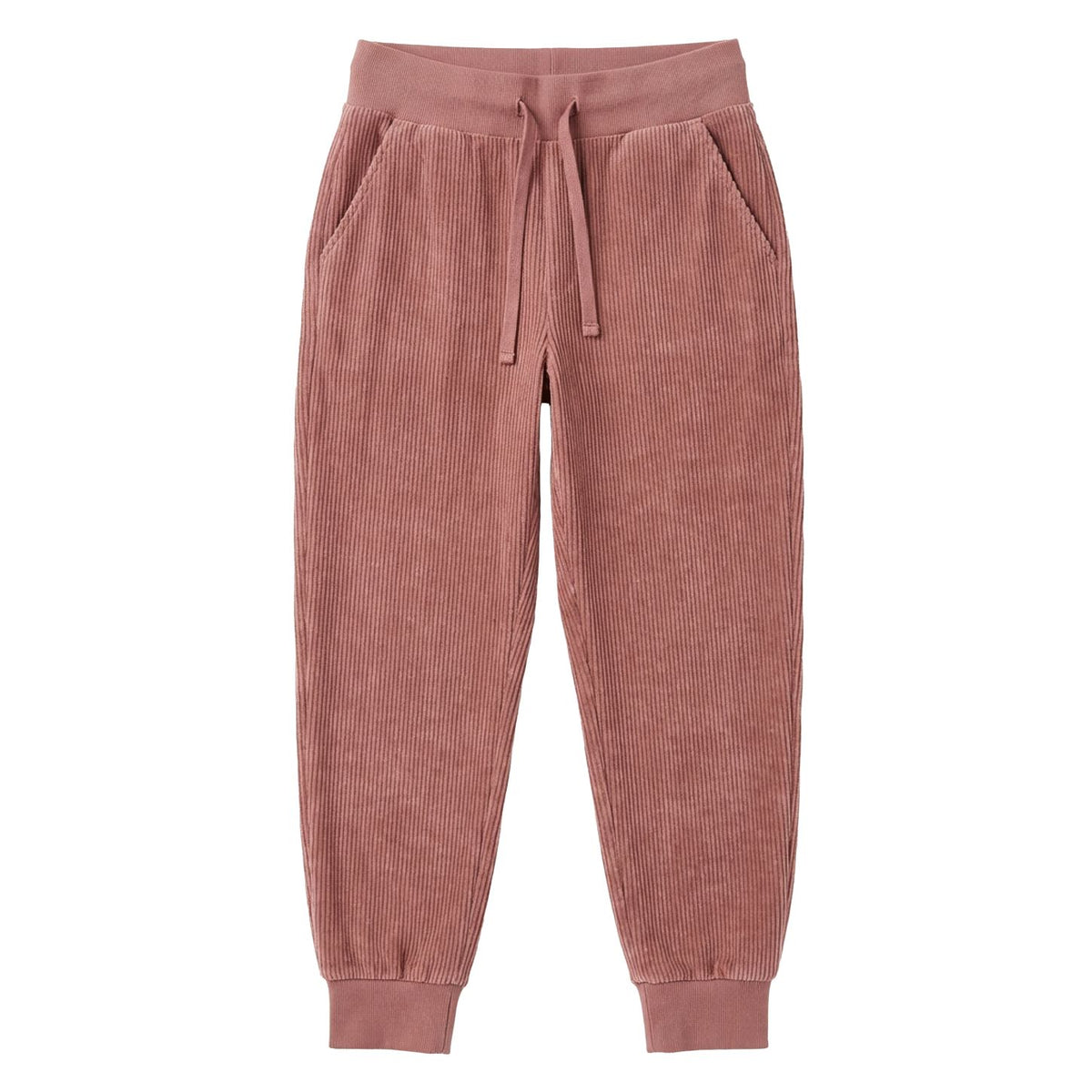 Corduroy rib broek van Maxomorra in roze kleur van biologisch katoen voor kinderen