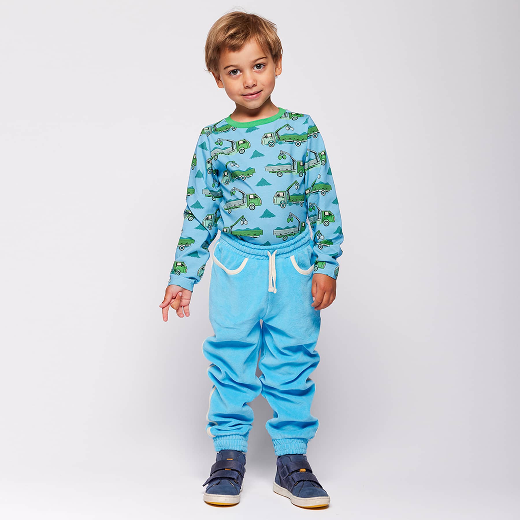 Broek / Yapeen Velour Pants Pool Blue - Småfolk