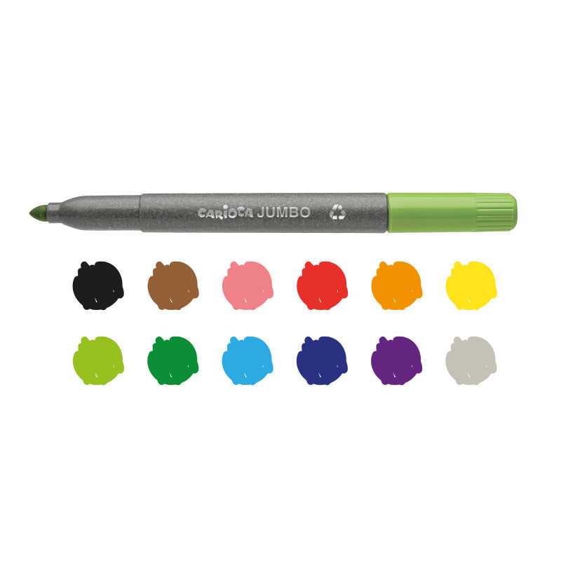 Eco Family Jumbo Viltstiften 12-pack - 74% recycled plastic - Carioca