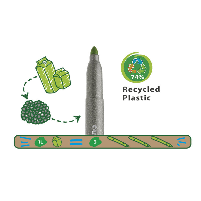 Eco Family Jumbo Viltstiften 12-pack - 74% recycled plastic - Carioca