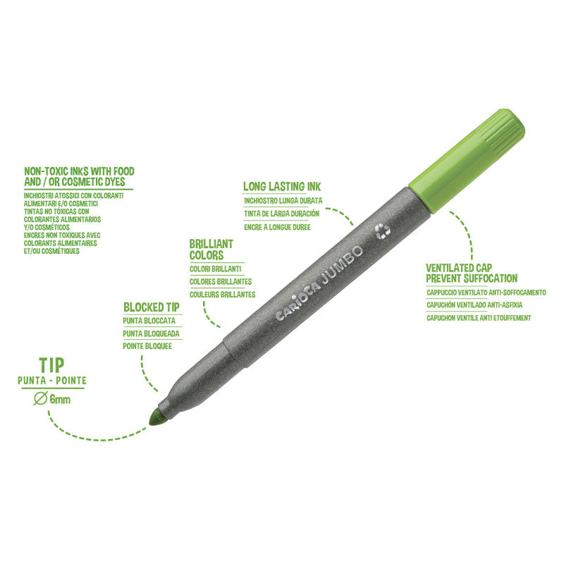 Eco Family Jumbo Viltstiften 12-pack - 74% recycled plastic - Carioca