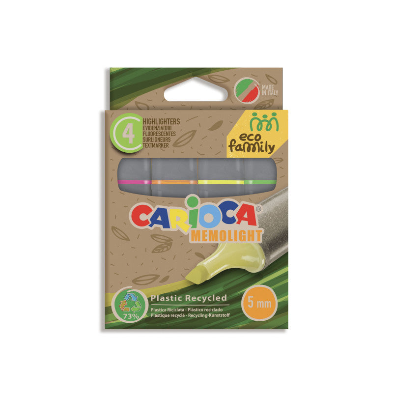 Eco Family Markeerstiften Assorti 4-pack - 73% recycled plastic - Carioca