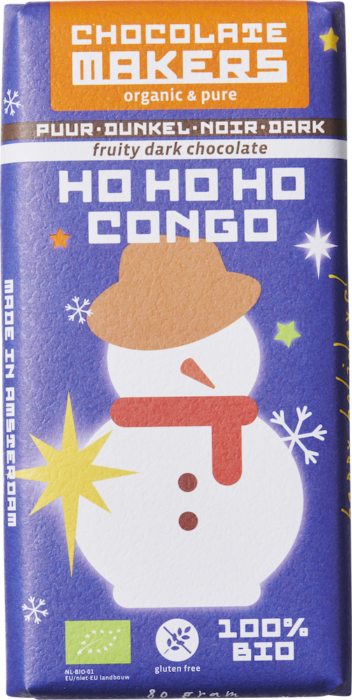 Chocolade Kerst Ho Ho Ho Congo Puur 68% - Chocolate Makers