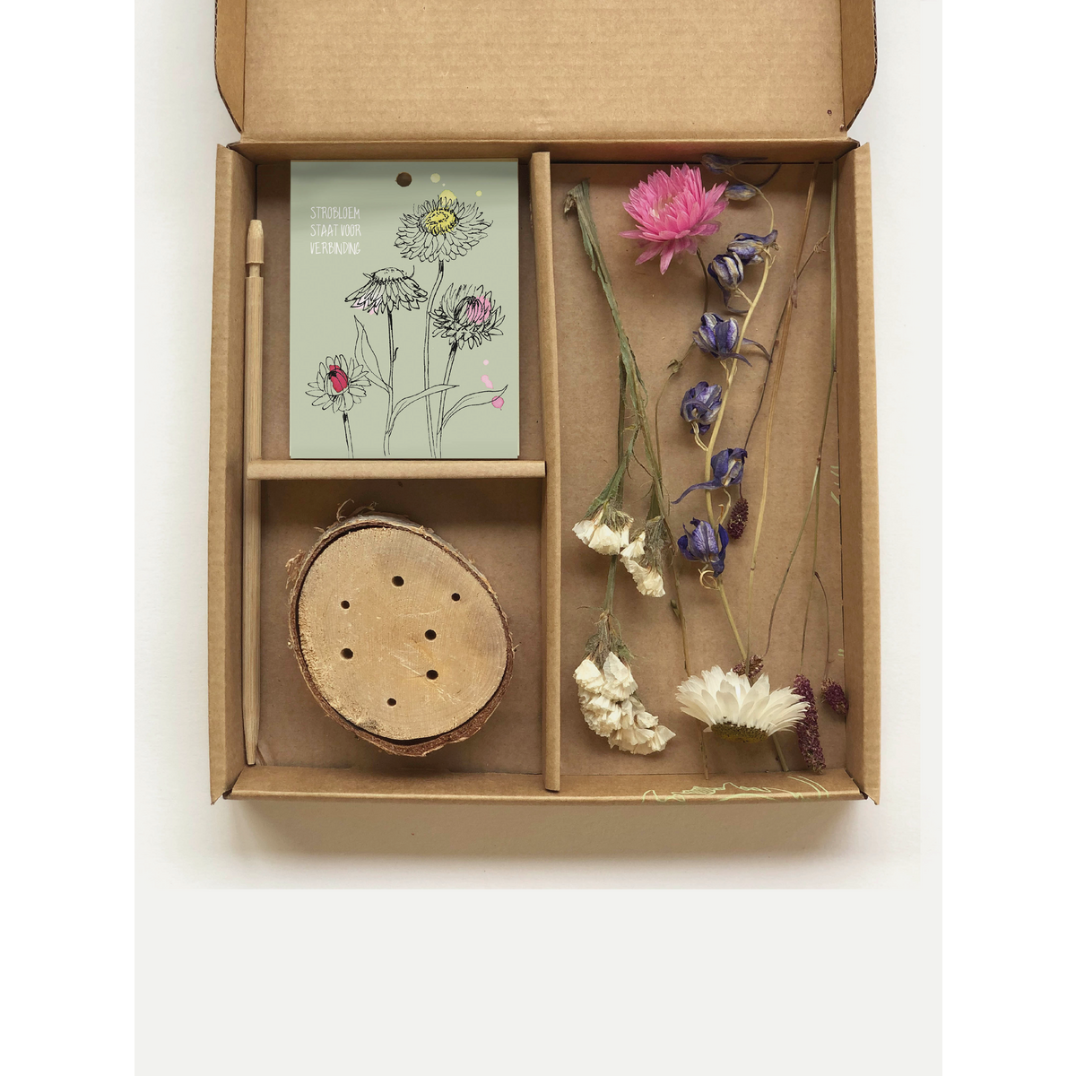 Droogbloemen doosje '(droog-) bloemetje voor jou' - Veer&Moon