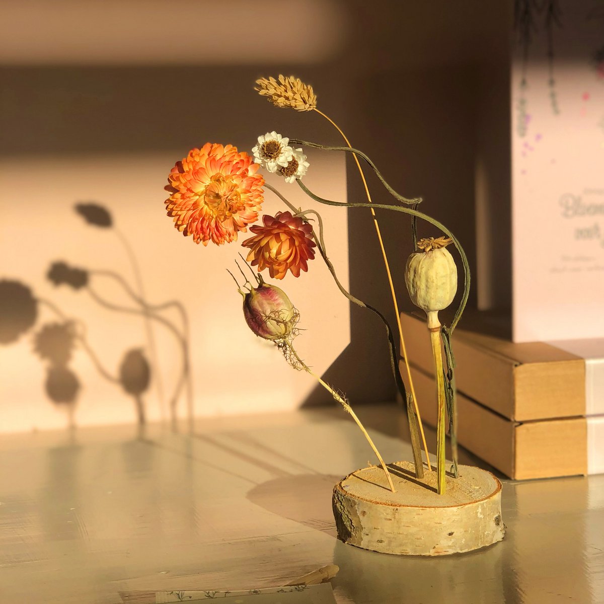 Droogbloemen doosje '(droog-) bloemetje voor jou' - Veer&Moon