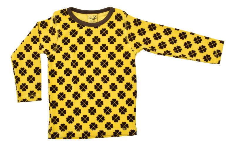 Longsleeve Velour Top Clover Yellow - Duns Sweden