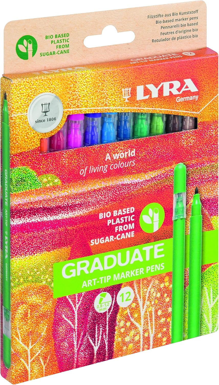 Viltstiften 64% Biobased Graduate ART-TIP Marker Pens 12-pack - Lyra