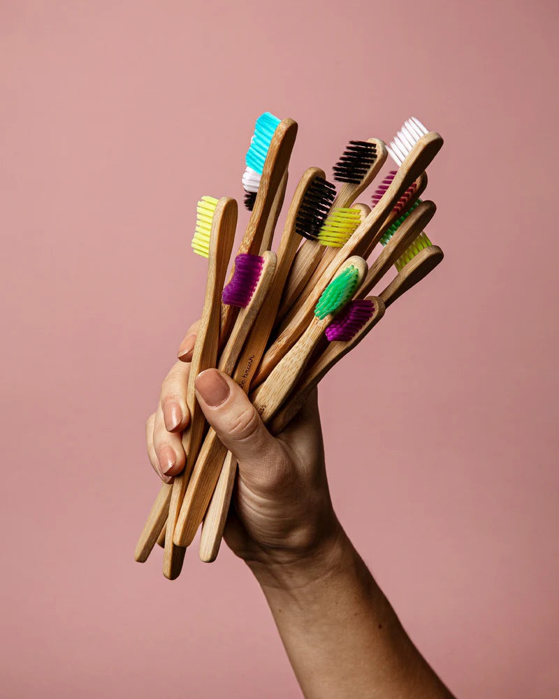 Bamboe tandenborstel ergonomisch - Soft - Yellow - Humble Brush