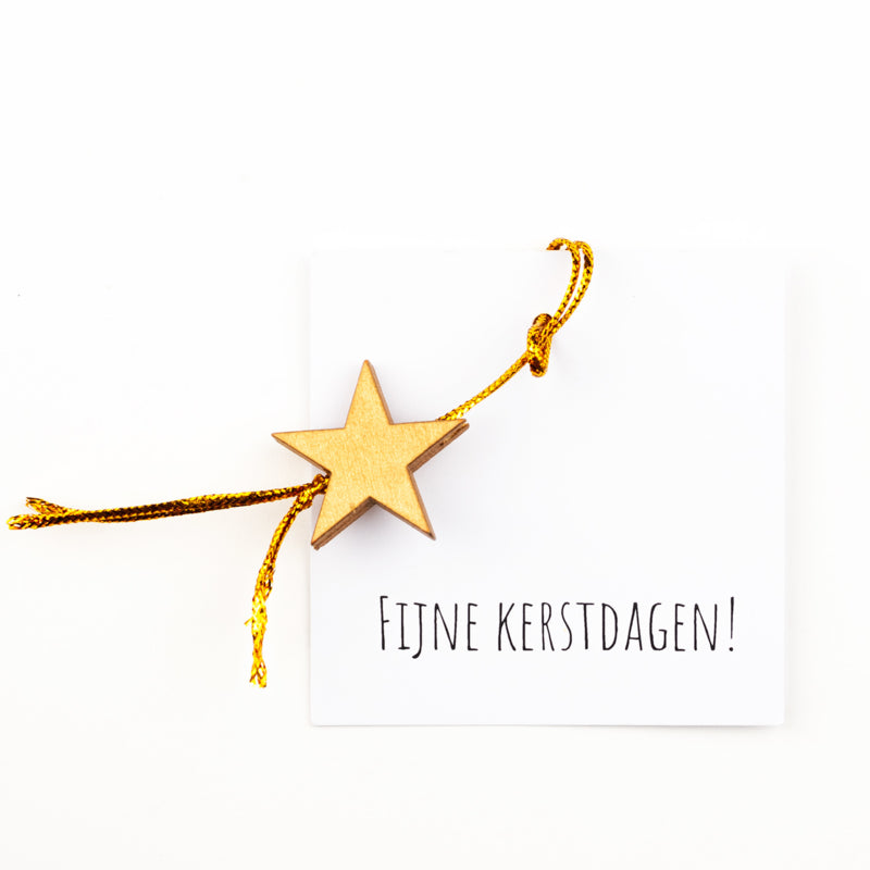 Geschenkkaartje / Gift Tag "Fijne Kerstdagen" met gelukspoppetje – Sidedish