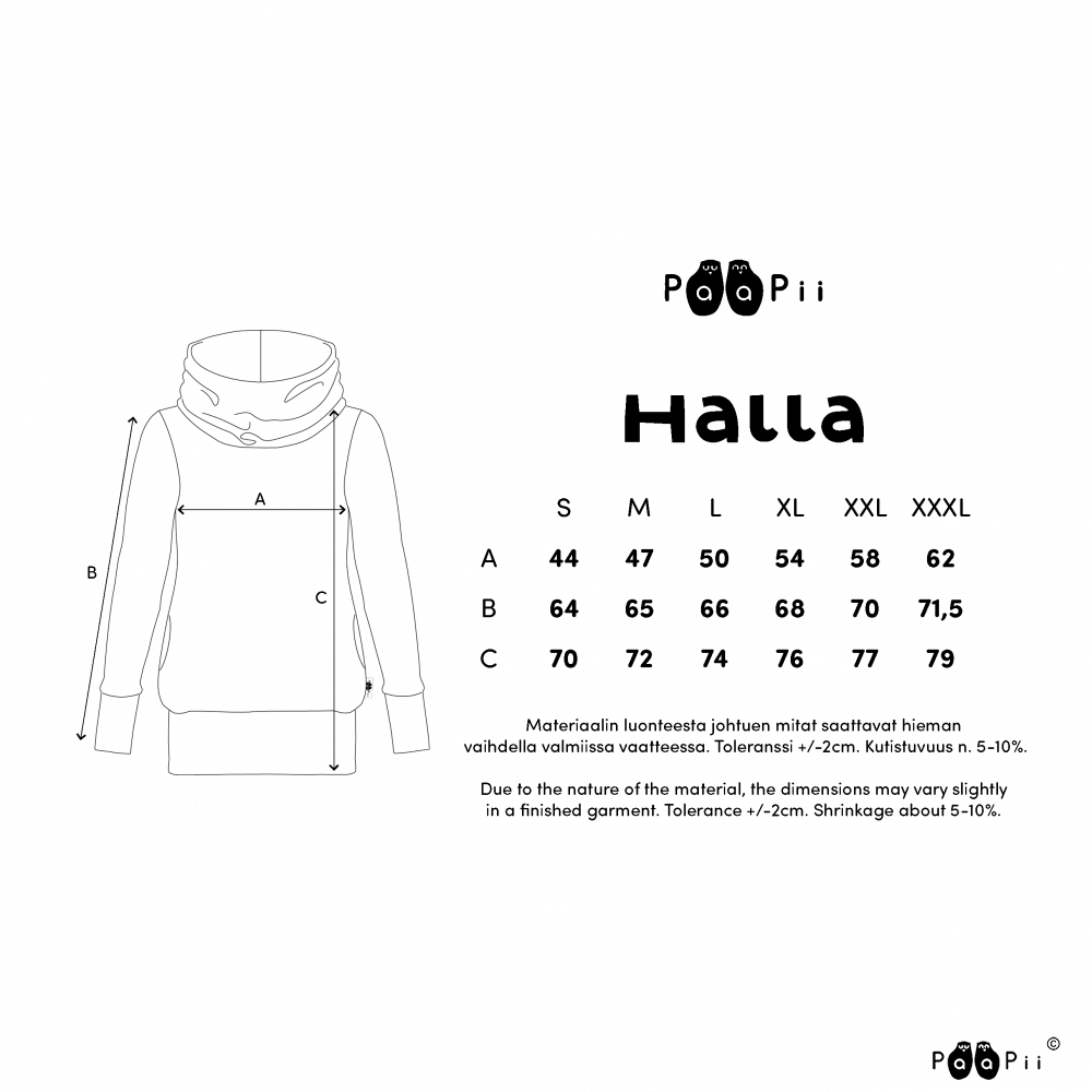 Sweater Halla Hoodie Dark Green S-XXXL - Paapii Design