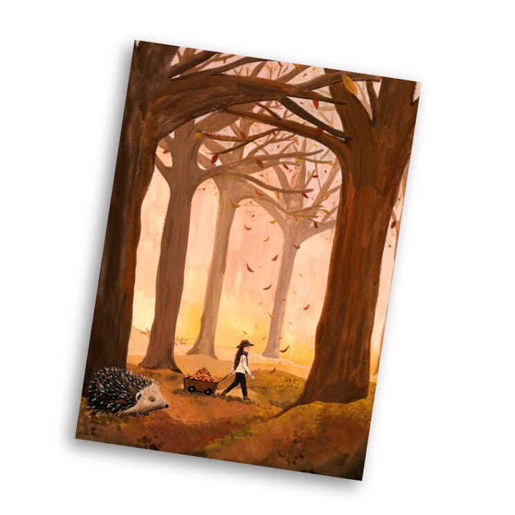 Kaart herfsttijd / autumn time - Illustrator under a blankie