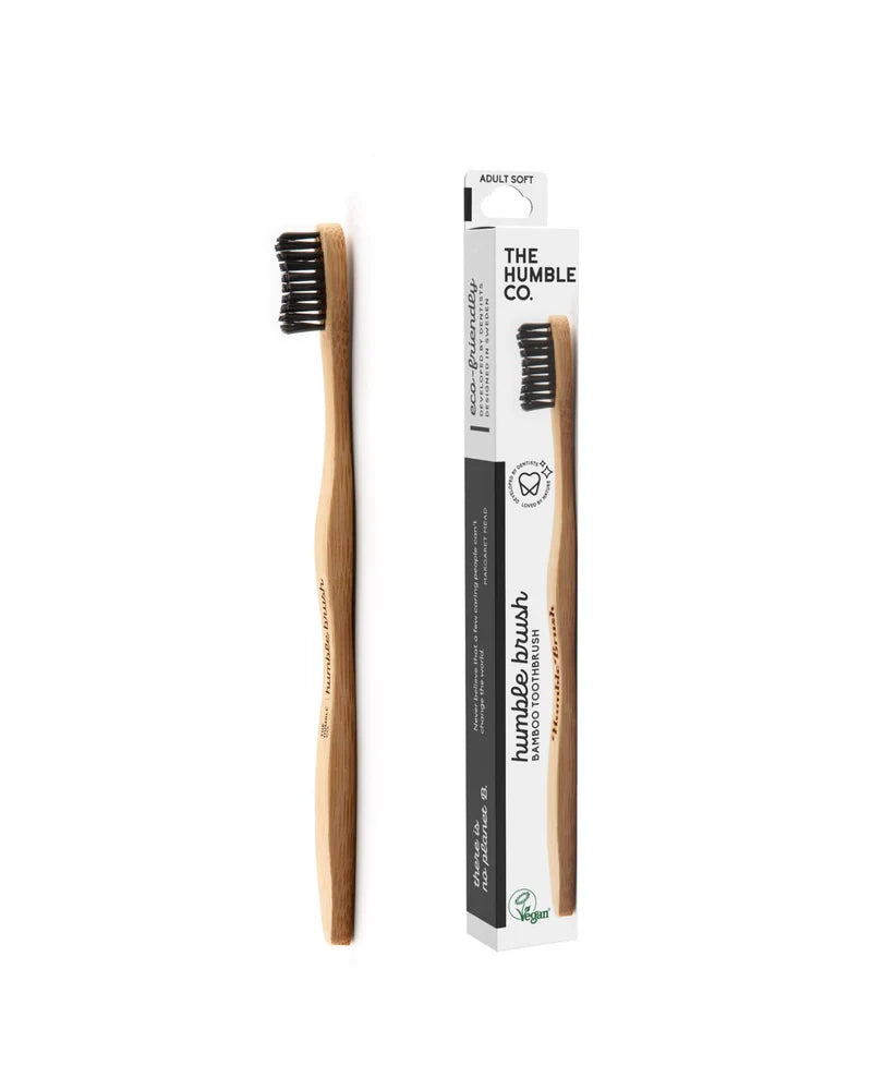 Bamboe tandenborstel ergonomisch - Soft - Zwart - Humble Brush