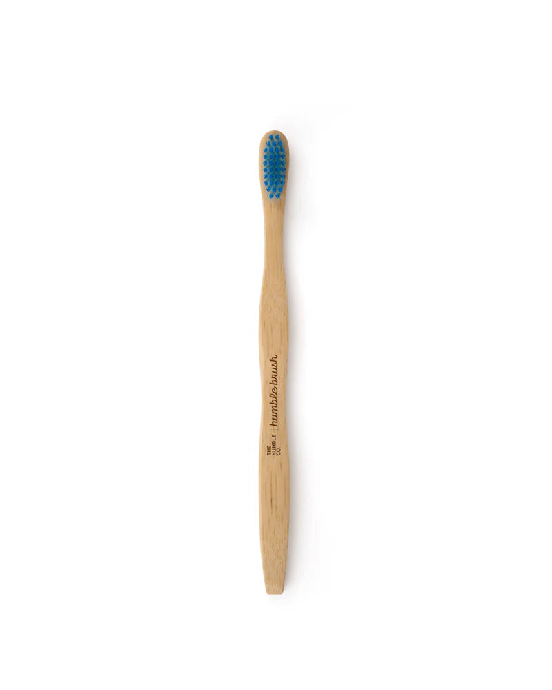 Bamboe tandenborstel ergonomisch - Medium - blauw - Humble Brush