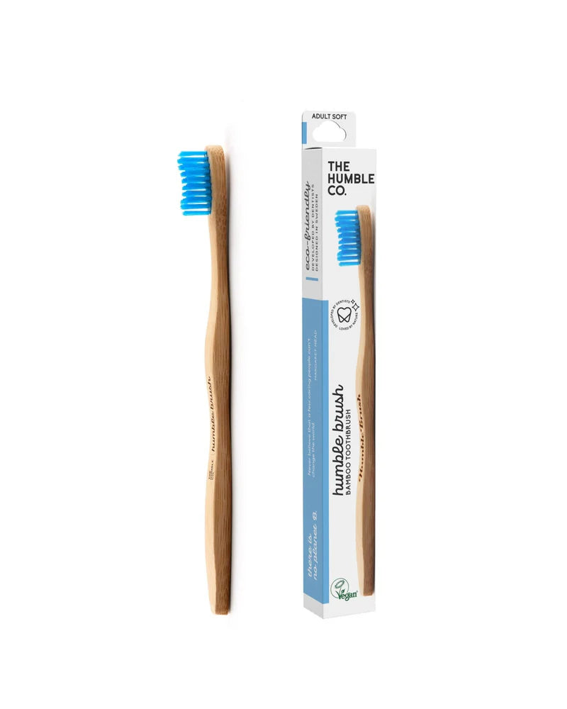 Bamboe tandenborstel ergonomisch - Soft - blauw - Humble Brush