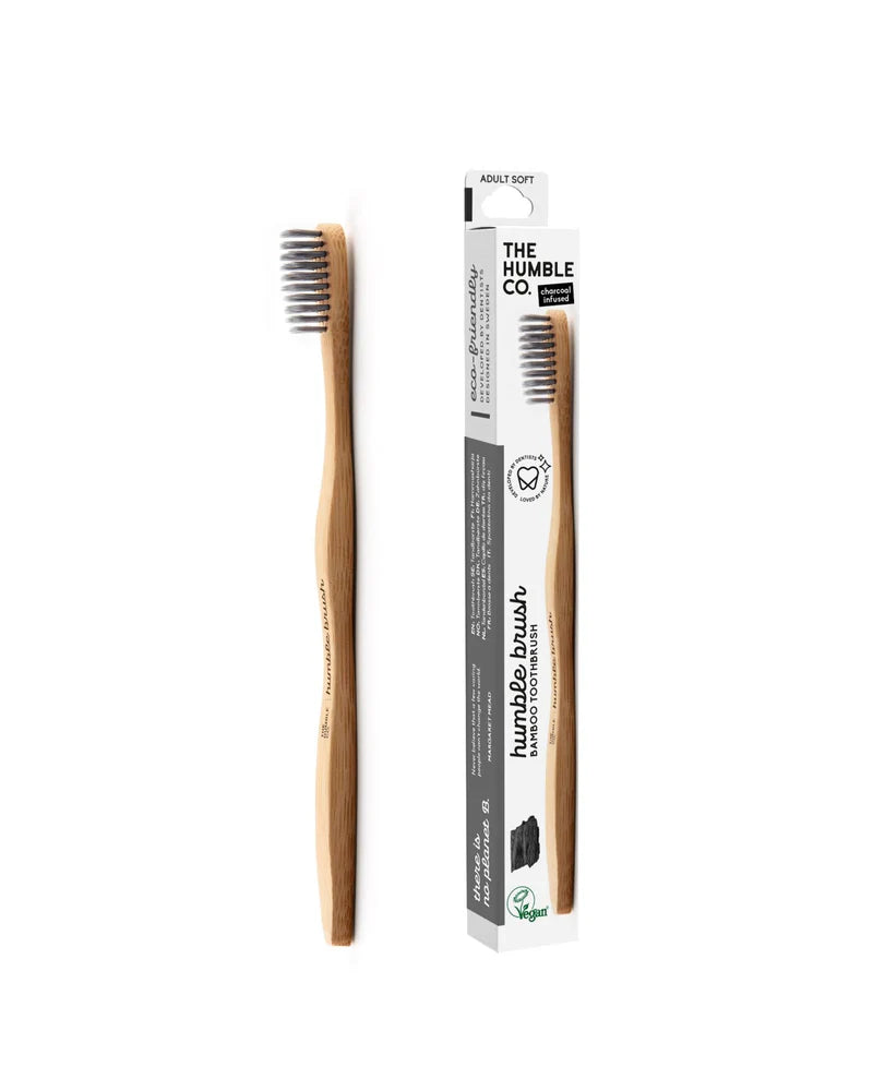 Bamboe tandenborstel ergonomisch - Soft - Charcoal infused - Humble Brush