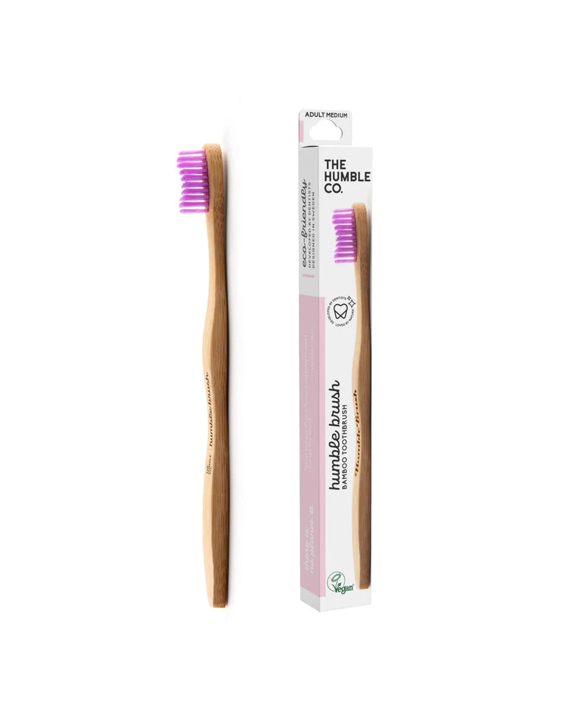 Bamboe tandenborstel ergonomisch - Medium - Purple - Humble Brush