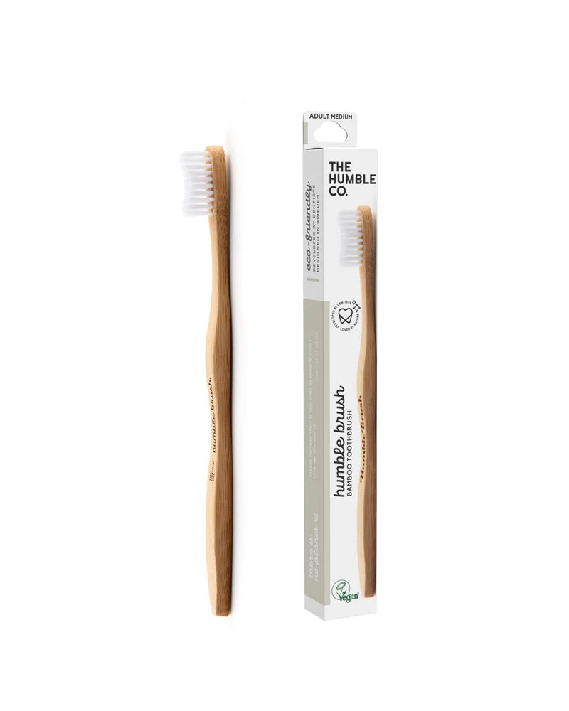 Bamboe tandenborstel ergonomisch - Soft - White - Humble Brush