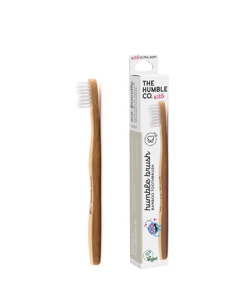 Bamboe tandenborstel kids ultra soft - White - Humble Brush