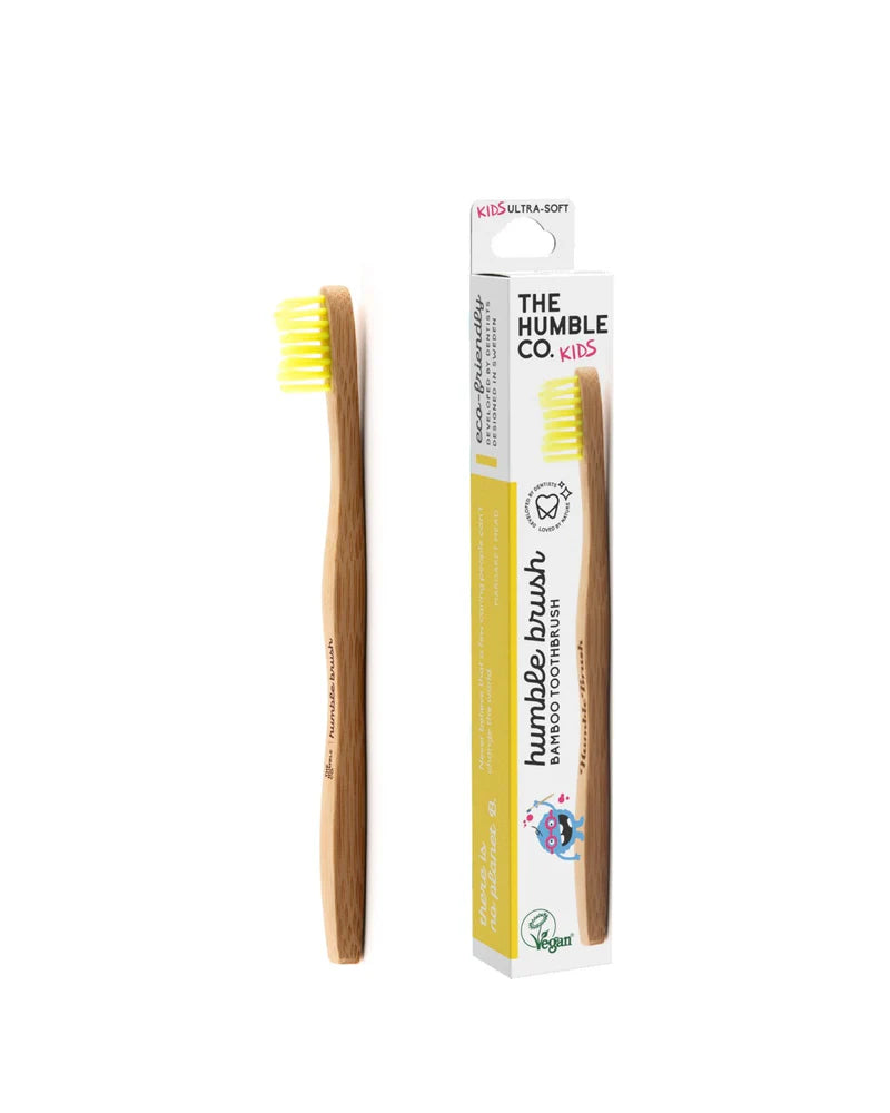 Bamboe tandenborstel kids ultra soft - Yellow - Humble Brush