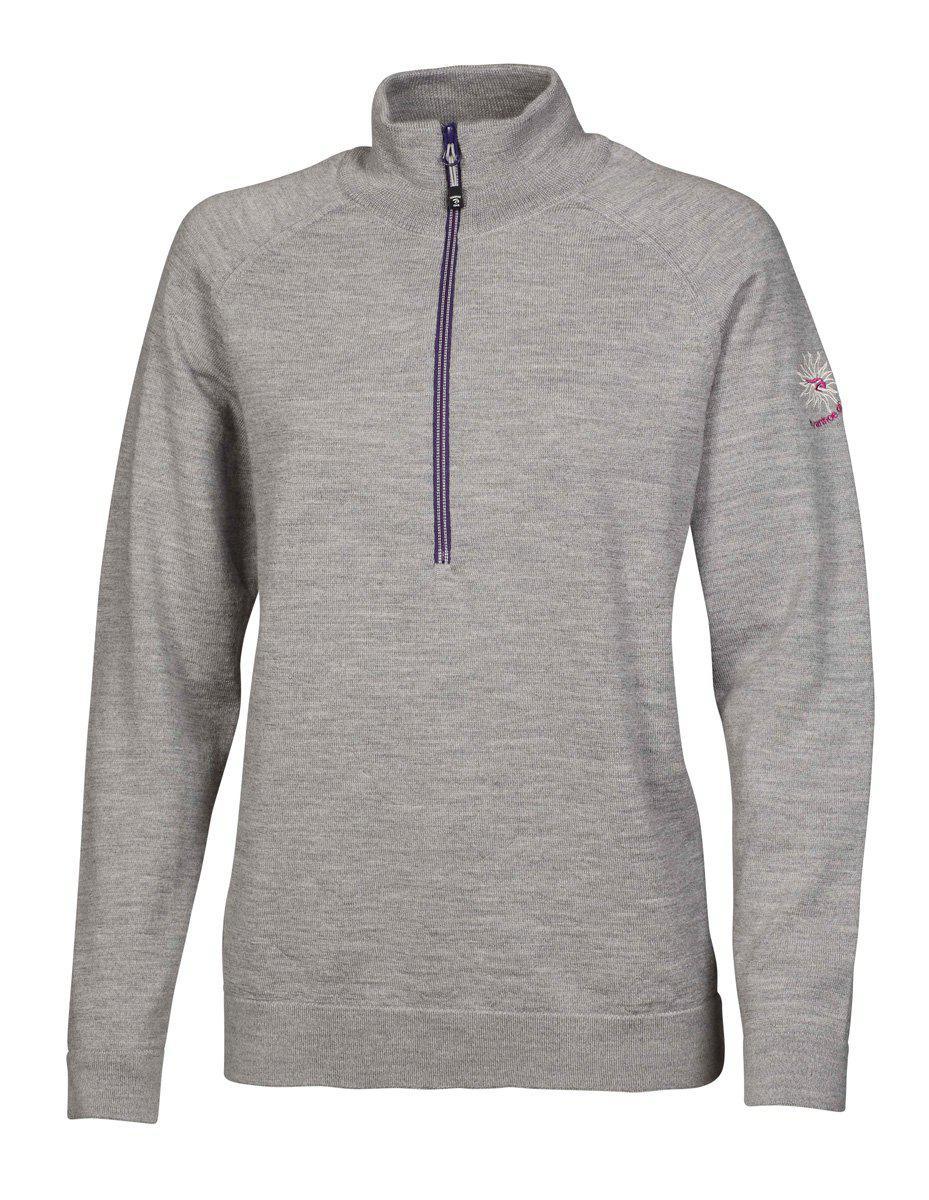 Trui Jana Half Zip - Grey Marl - Ivanhoe of Sweden