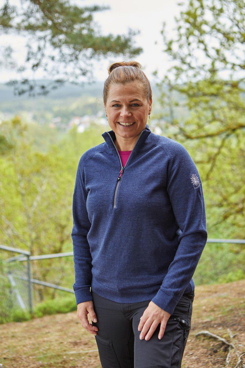 Trui Jana Half Zip - Steelblue - Ivanhoe of Sweden