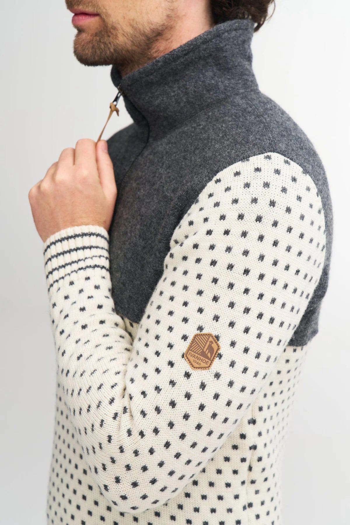 Trui Sverre Half Zip Off White - Ivanhoe of Sweden