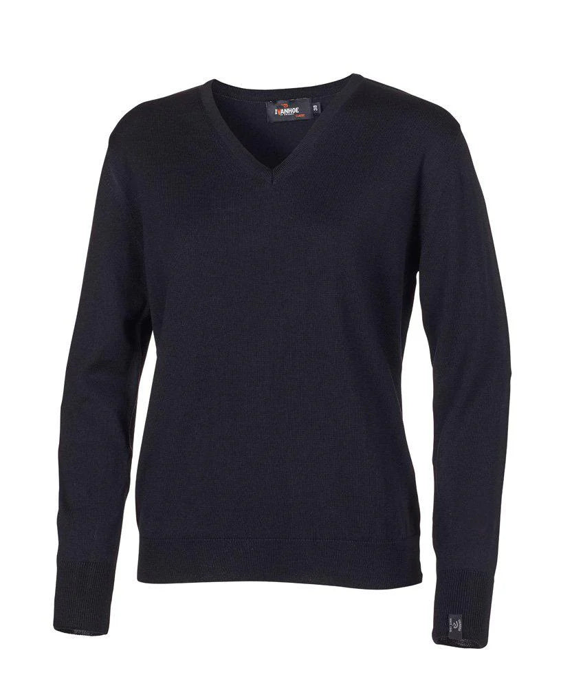 Trui Merino V-neck Female - Black - Ivanhoe of Sweden