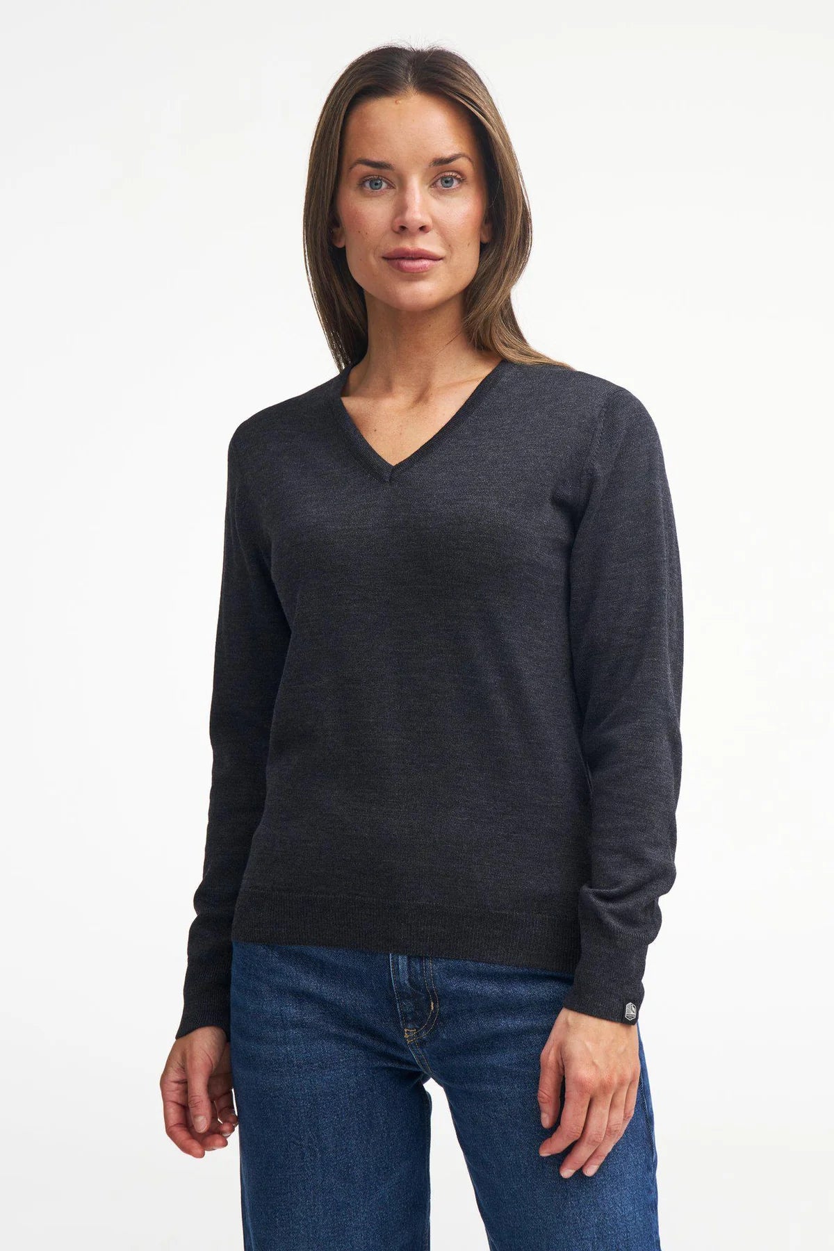 Trui Merino V-neck Female - Purple - Ivanhoe of Sweden