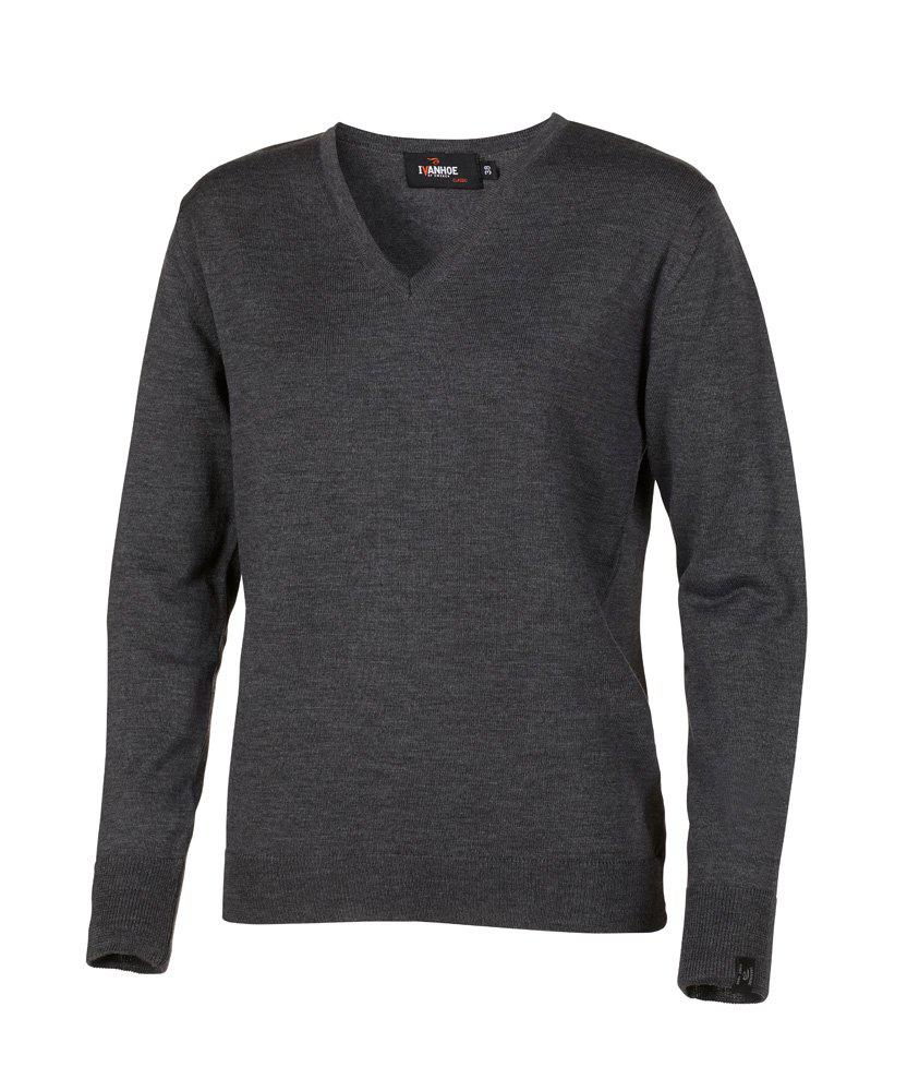 Trui Merino V-neck Female - Graphite Marl - Ivanhoe of Sweden