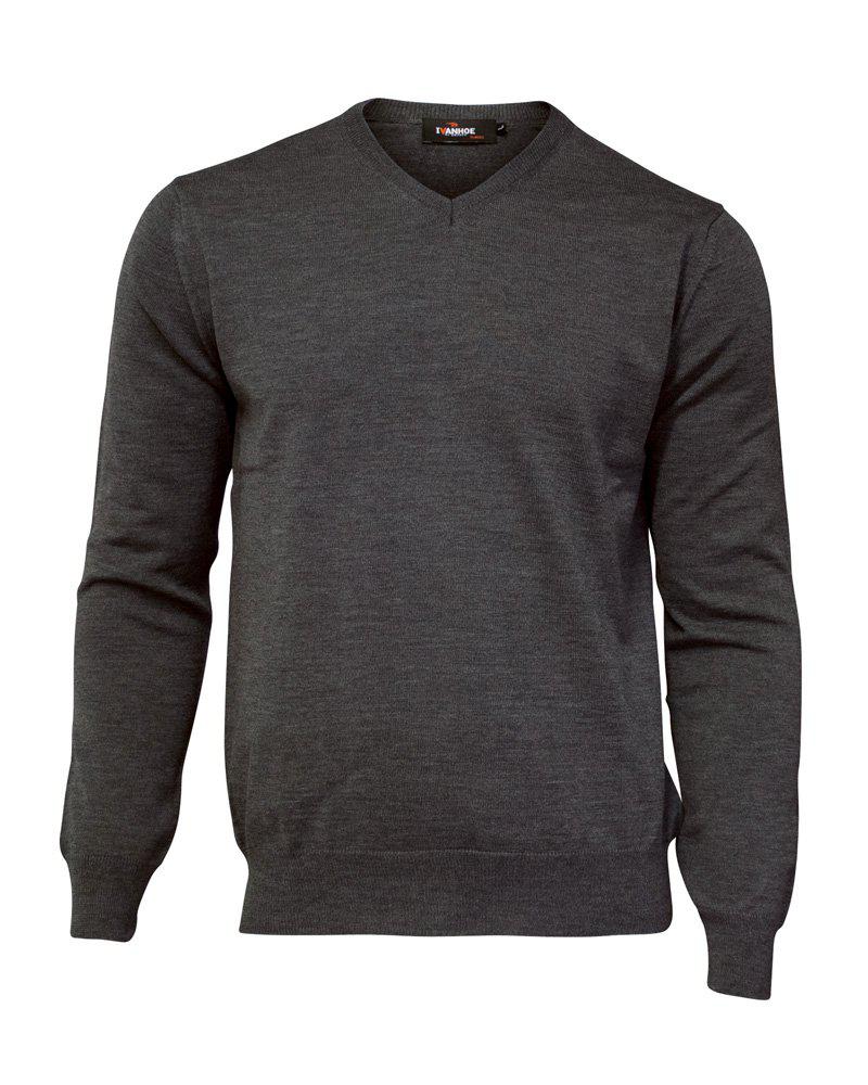 Trui Merino V-neck Male - Graphite Marl - Ivanhoe of Sweden