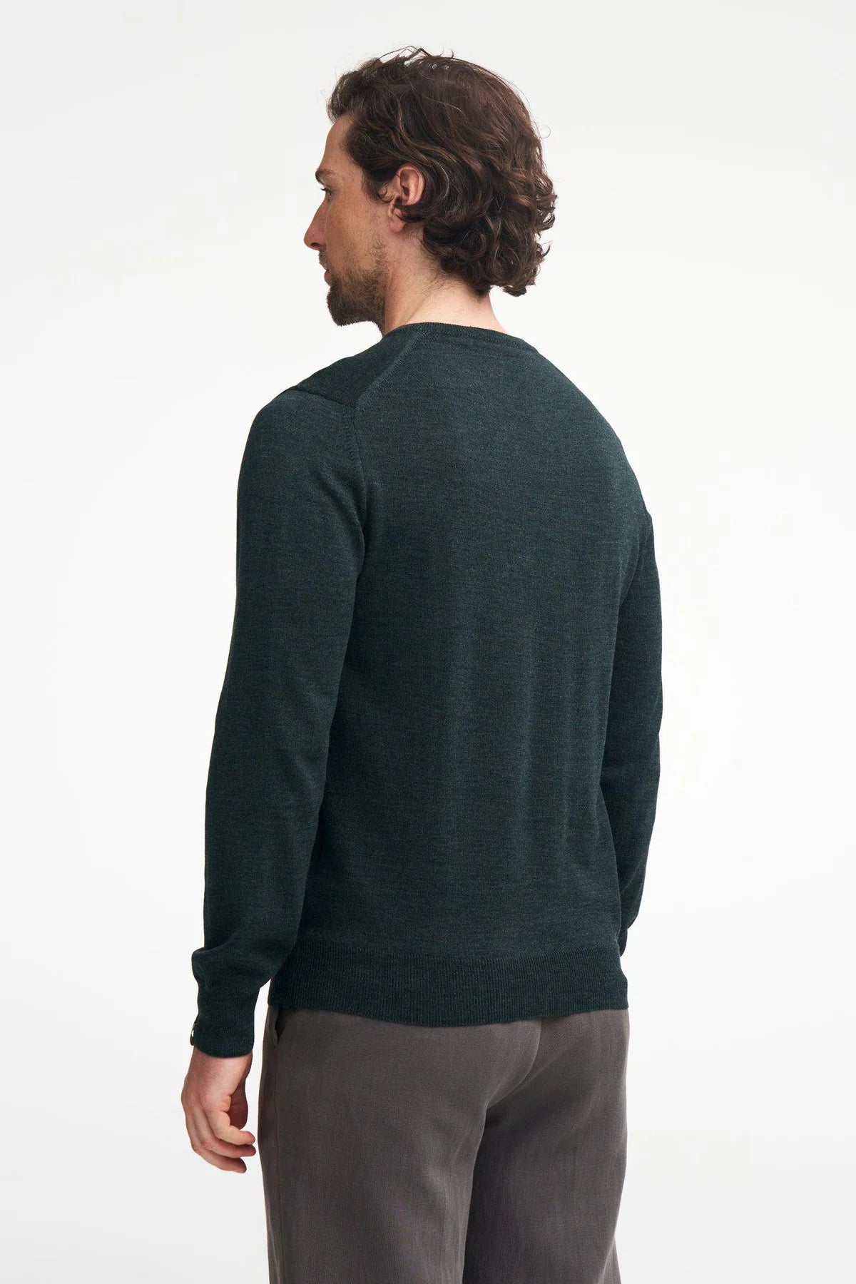 Trui Merino V-neck Male - Riffle Green - Ivanhoe of Sweden