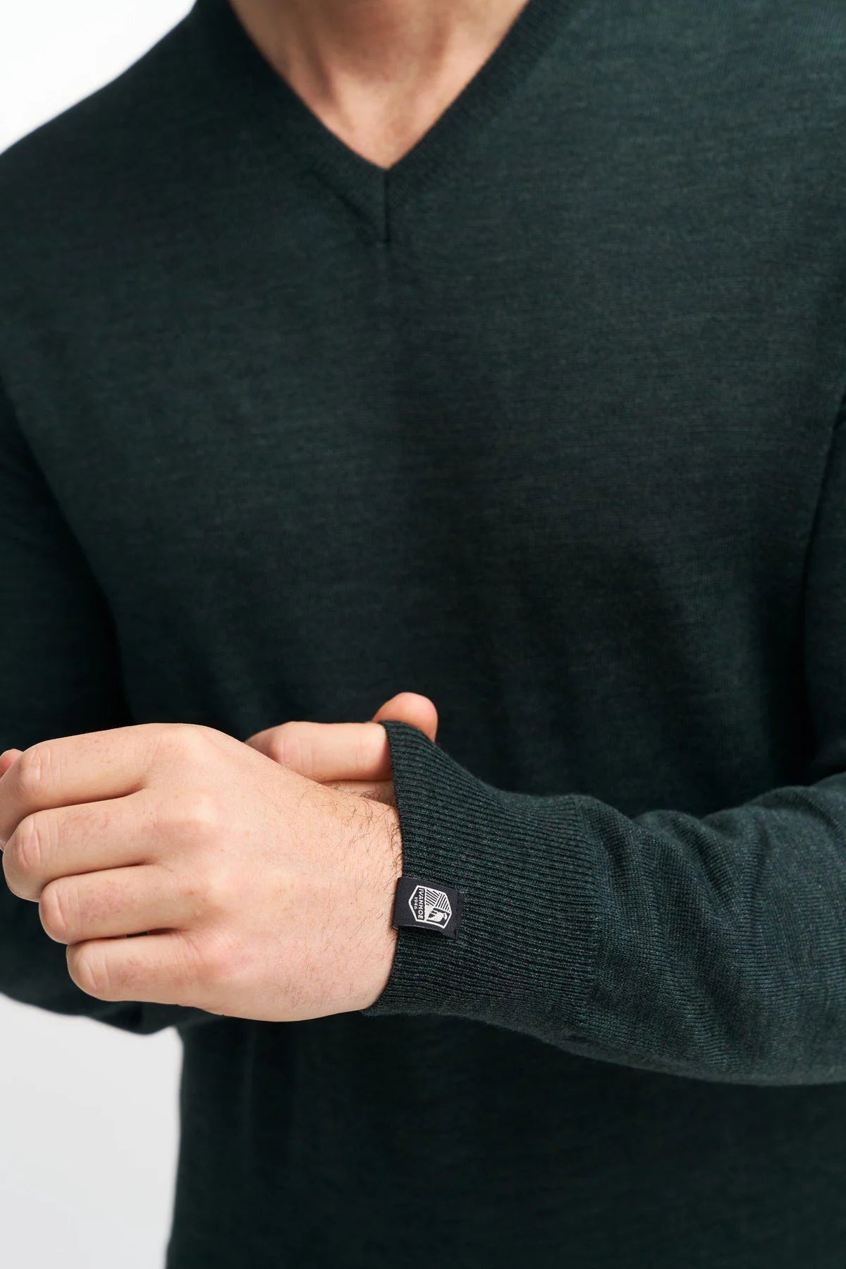 Trui Merino V-neck Male - Steelblue - Ivanhoe of Sweden