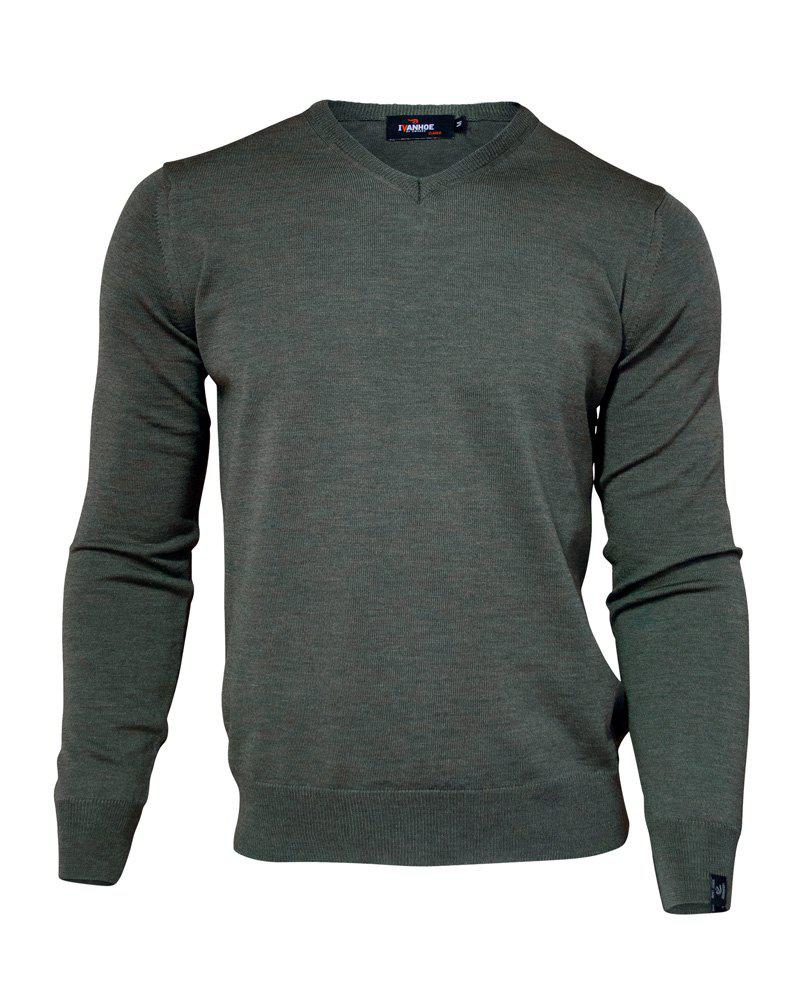 Trui Merino V-neck Male - Riffle Green - Ivanhoe of Sweden