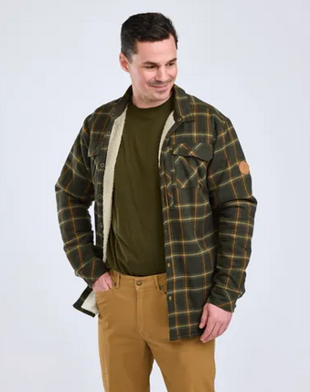 Tussenjas Pile Overshirt - Unisex - D. Green / Bronze - Pinewood