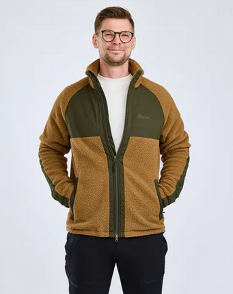 Vest Pile Fleece JKT - Men - Sand / Green - Pinewood