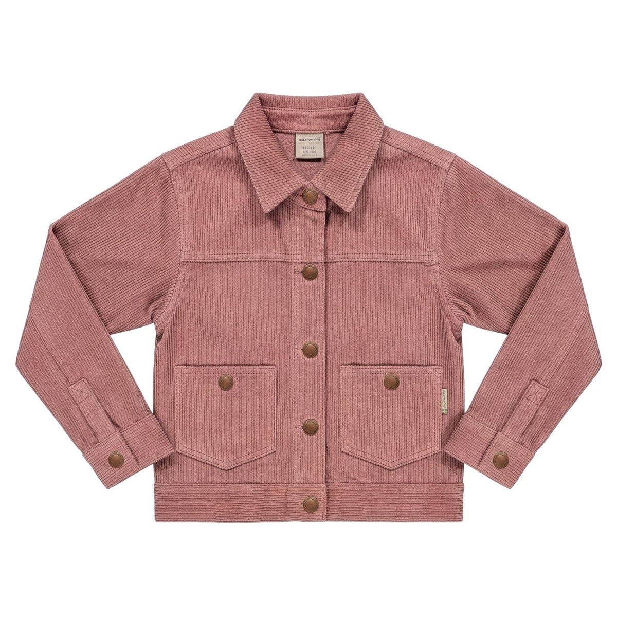 Corduroy Jas van Maxomorra in roze kleur van biologisch katoen voor kinderen