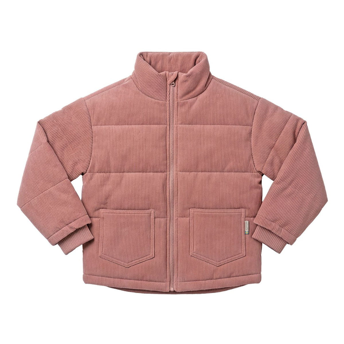 Gevoerde roze jas van Maxomorra met corduroy rib van biologisch katoen en vulling van gerecycled polyester