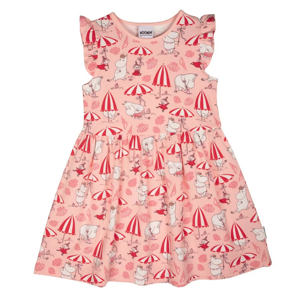 Moomin Shell Beach jurk coral Martinex kinderkleding met Moomin print