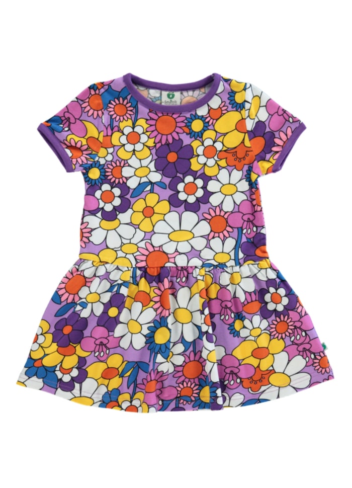 Jurk / Short Sleeved Dress with Flowers - Småfolk