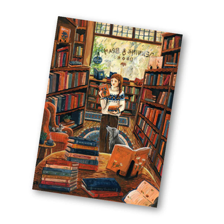 Kaart Het boekwinkeltje - Illustrator under a blankie