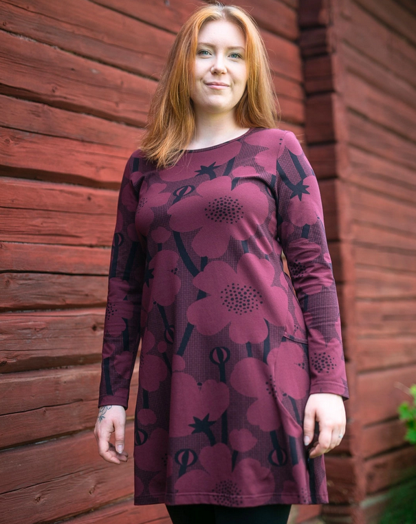 Tuniek KANNEL Tunic Buttercup Beetroot S-XXXL - Paapii Design