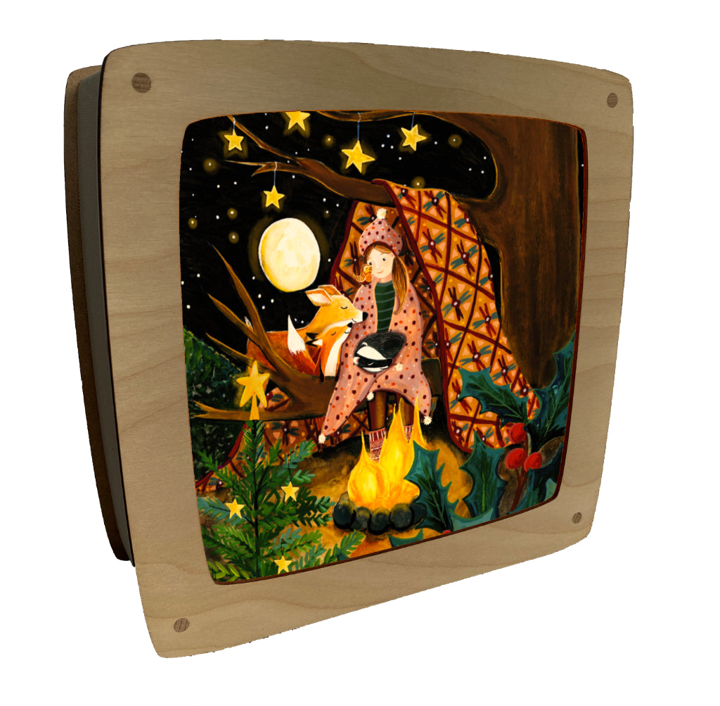 Toverplaat kerst in het bos / Magic sheet Christmas in the woods - Illustrator under a blankie