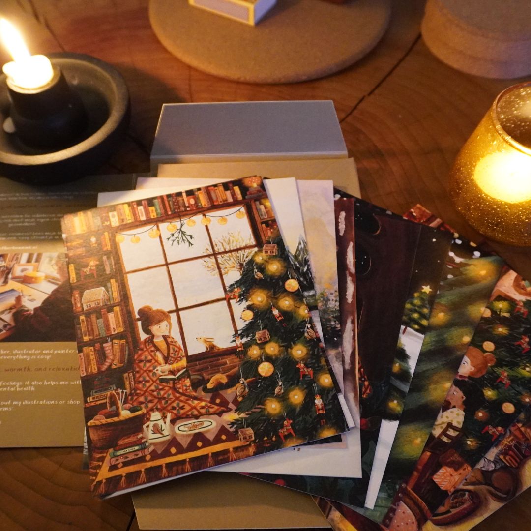 Cosy Kaarten Set Christmas 10 st. - Illustrator under a blankie