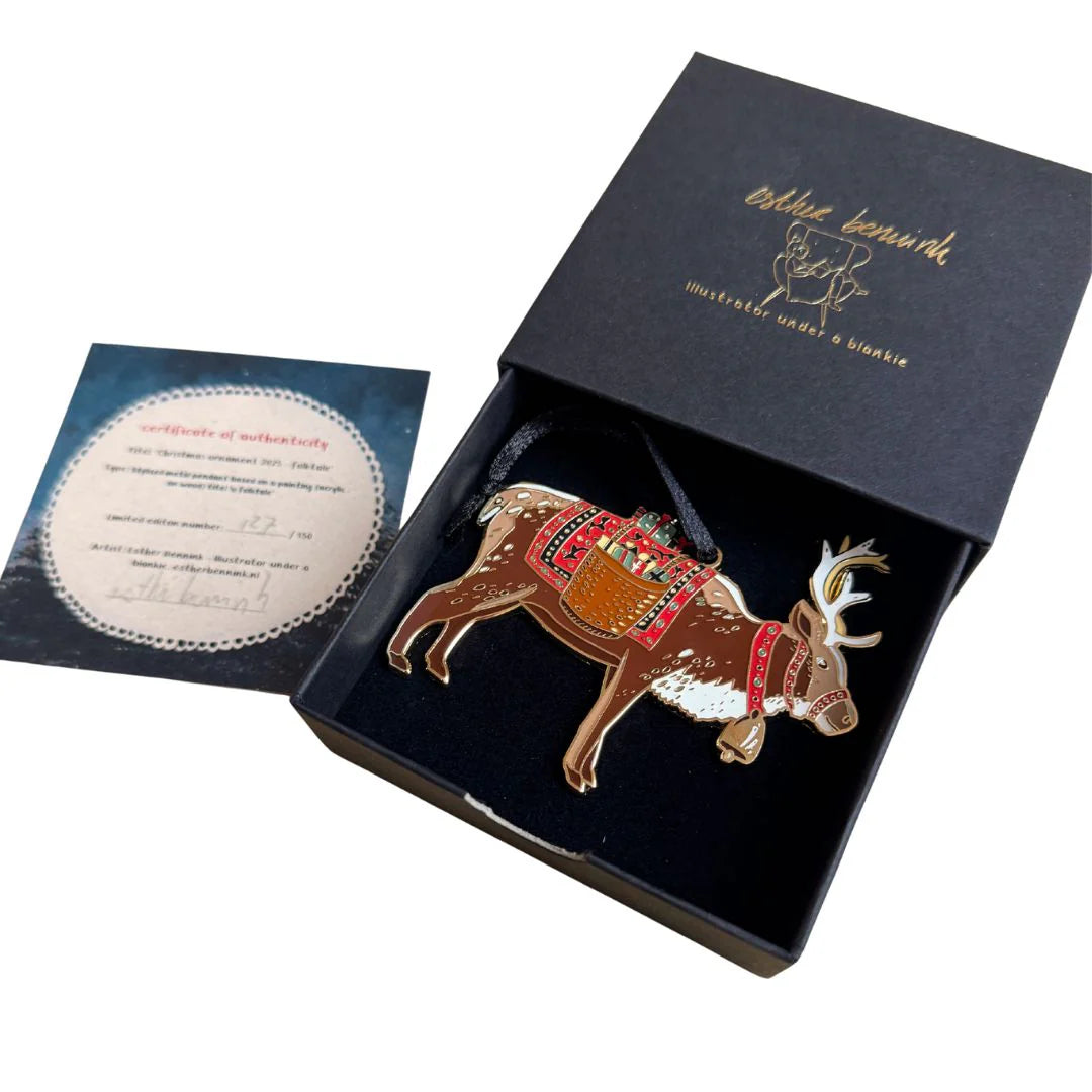 Kersthanger Volksverhaal Rendier – Illustrator under a blankie